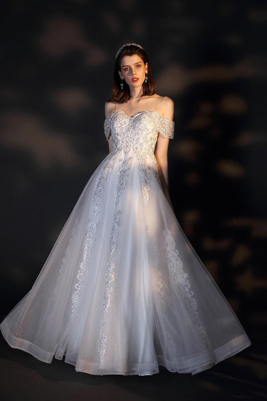 Ball Gown Sweetheart Sleeveless Full Length Lace Wedding Dresses