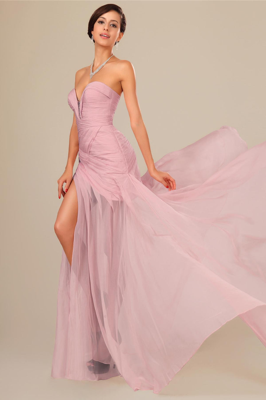 Mermaid/Trumpet Sweetheart Sleeveless Full Length Chiffon Promo Dresses