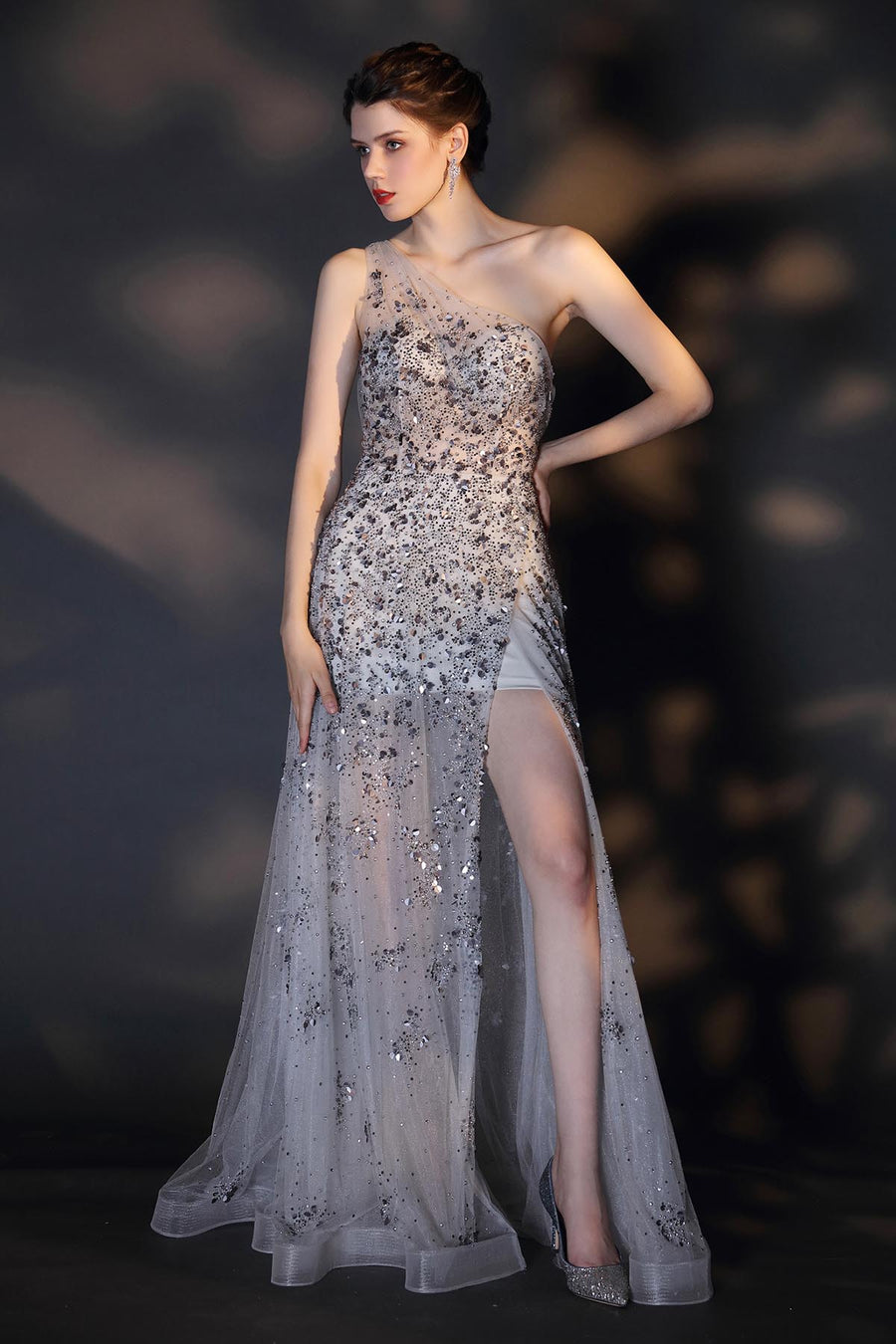 A-line Sweetheart Sleeveless Full Length Tulle Promo Dresses