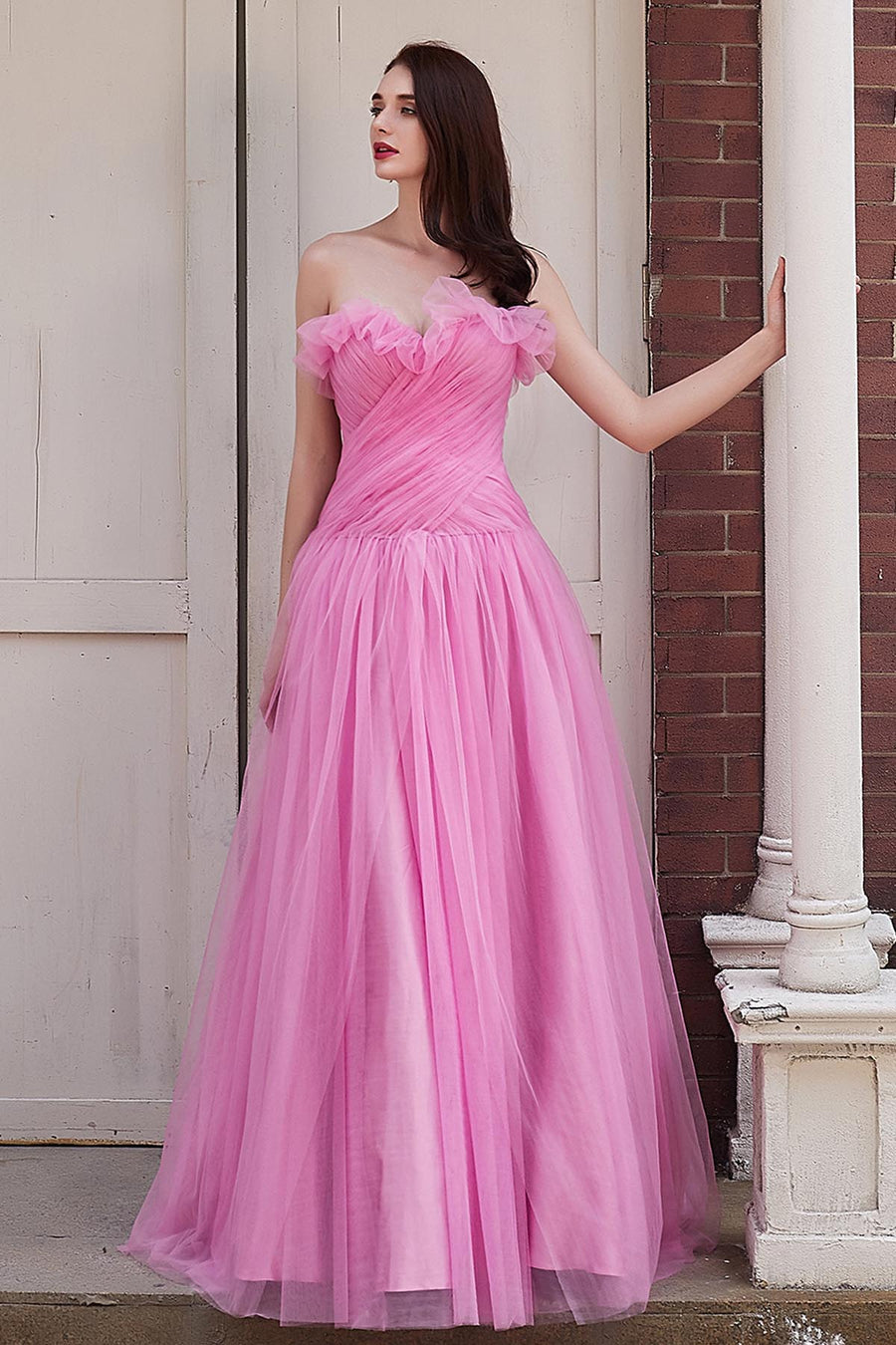 A-line Sweetheart Sleeveless Full Length Tulle Promo Dresses