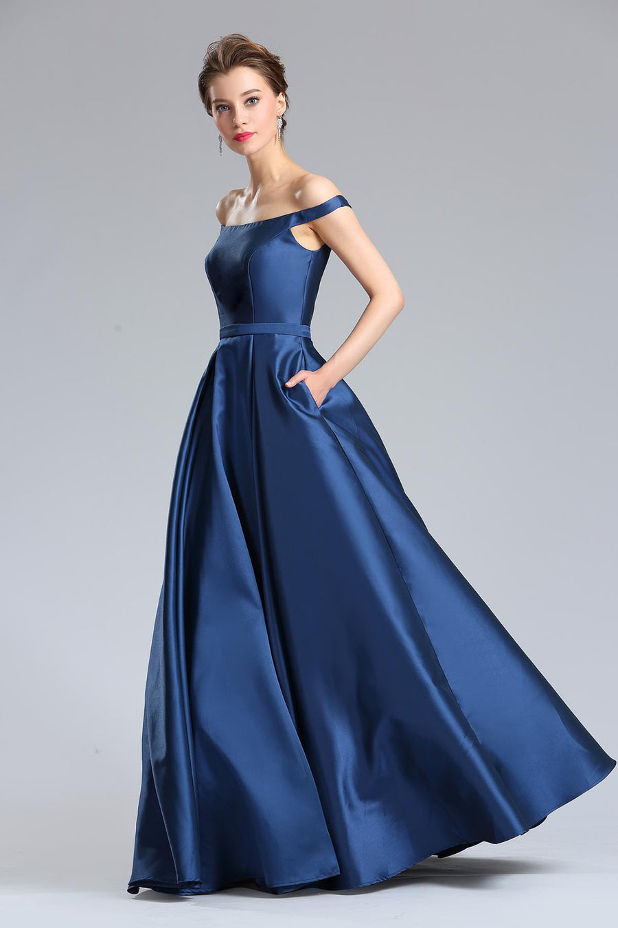 Ball Gown Off Shoulder Sleeveless Full Length Polyester Promo Dresses