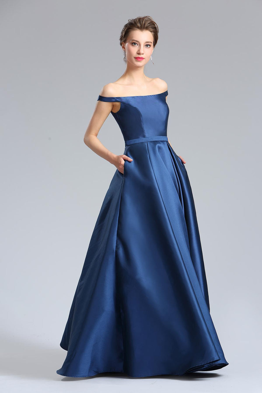 Ball Gown Off Shoulder Sleeveless Full Length Polyester Promo Dresses