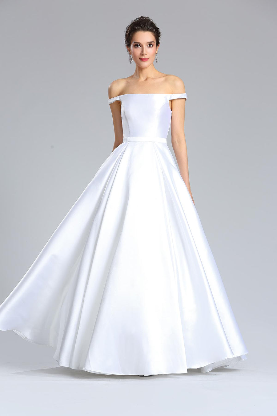 Ball Gown Off Shoulder Sleeveless Full Length Taffeta Wedding Dresses