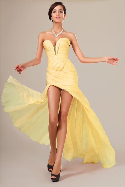 Ball Gown Sweetheart Sleeveless Full Length Chiffon Promo Dresses