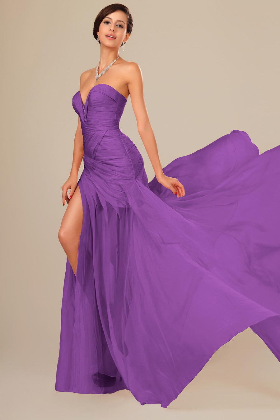 Ball Gown Sweetheart Sleeveless Full Length Chiffon Promo Dresses