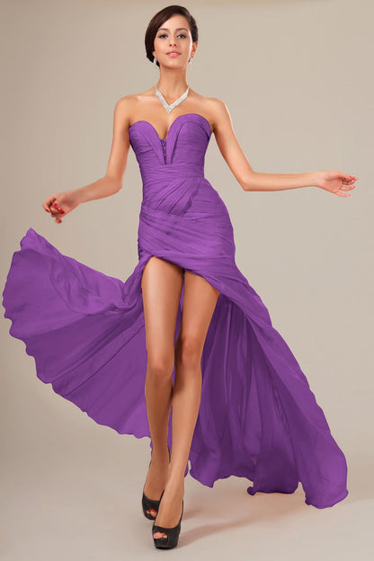 Ball Gown Sweetheart Sleeveless Full Length Chiffon Promo Dresses