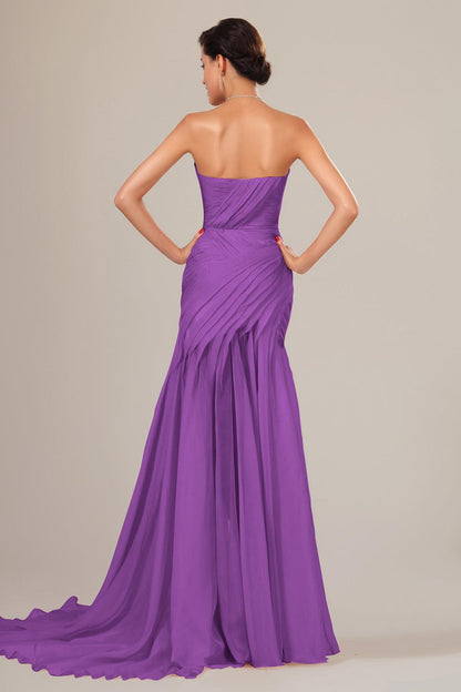 Ball Gown Sweetheart Sleeveless Full Length Chiffon Promo Dresses