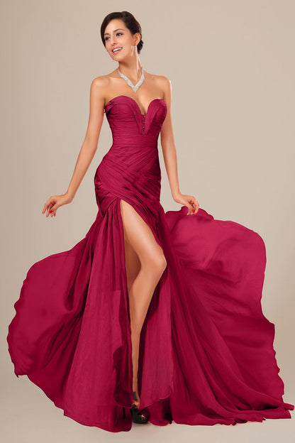 Ball Gown Sweetheart Sleeveless Full Length Chiffon Promo Dresses