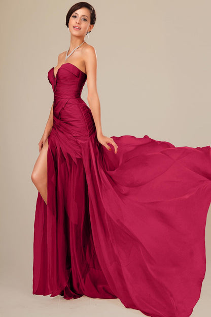 Ball Gown Sweetheart Sleeveless Full Length Chiffon Promo Dresses