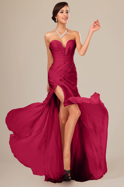 Ball Gown Sweetheart Sleeveless Full Length Chiffon Promo Dresses