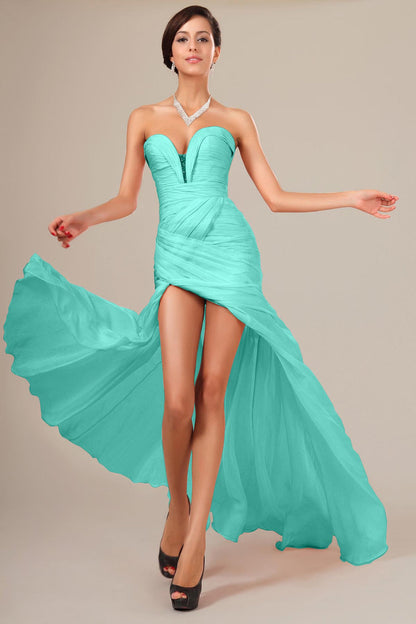 Ball Gown Sweetheart Sleeveless Full Length Chiffon Promo Dresses