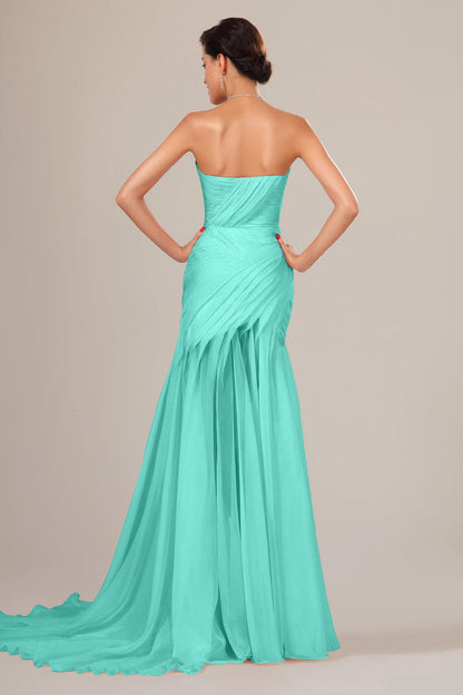 Ball Gown Sweetheart Sleeveless Full Length Chiffon Promo Dresses