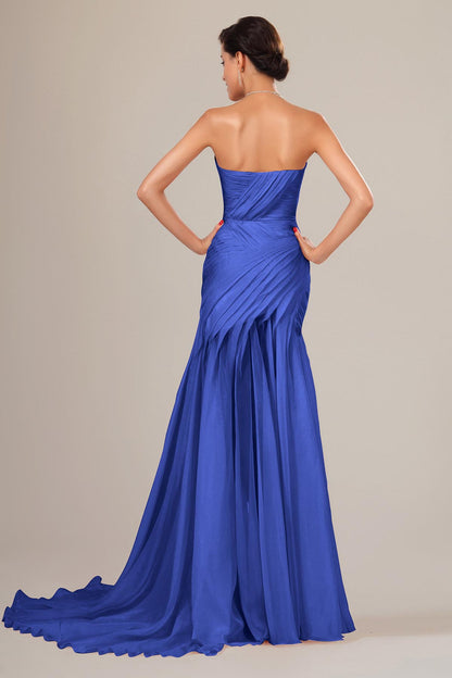 Ball Gown Sweetheart Sleeveless Full Length Chiffon Promo Dresses