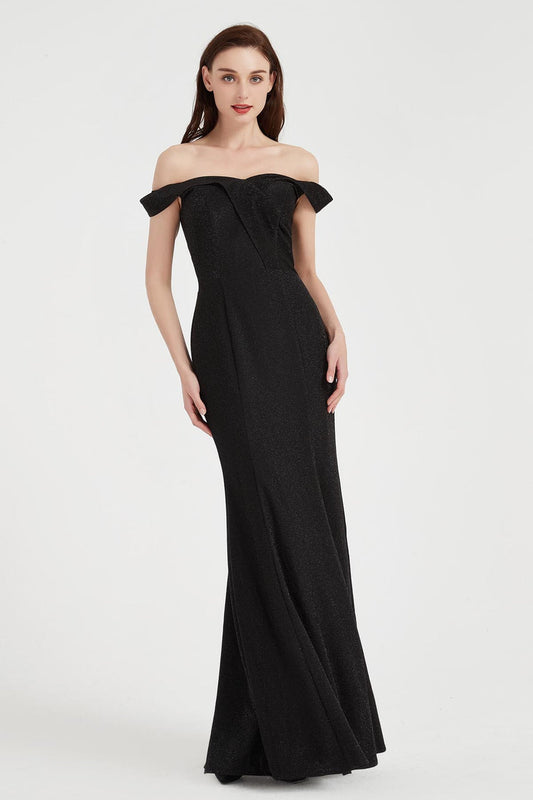 Mermaid/Trumpet Off Shoulder Sleeveless Full Length Polyester Promo Dresses