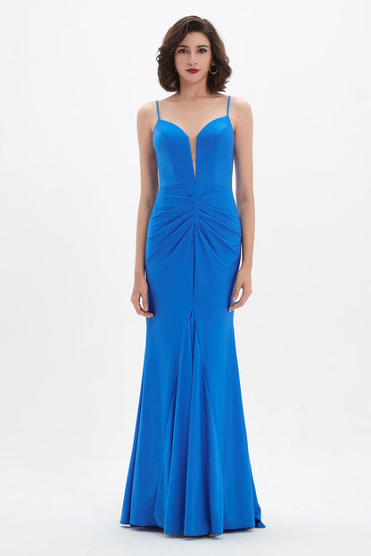 Mermaid/Trumpet V-neck Sleeveless Full Length Chiffon Promo Dresses