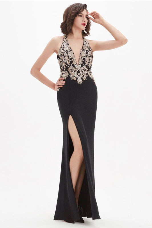 Mermaid/Trumpet V-neck Sleeveless Full Length Lace Promo Dresses