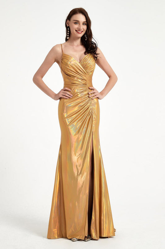 Mermaid/Trumpet V-neck Sleeveless Full Length Polyester Promo Dresses