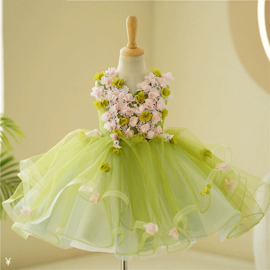 Lime green flower girl dresses best sale