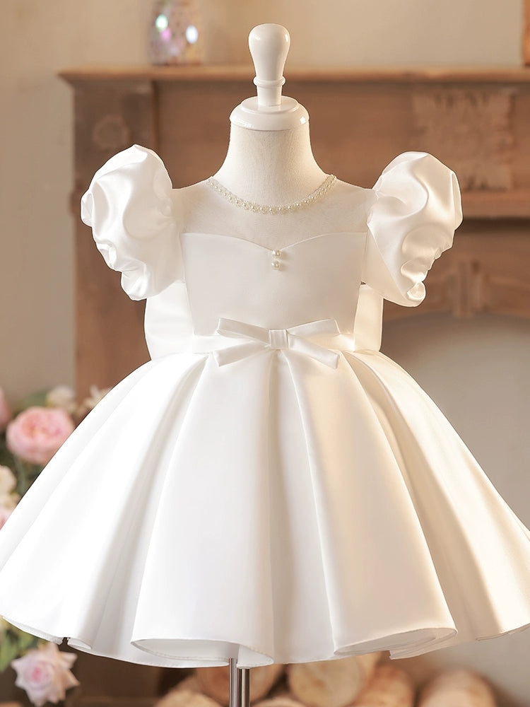 Short white flower girl dresses online