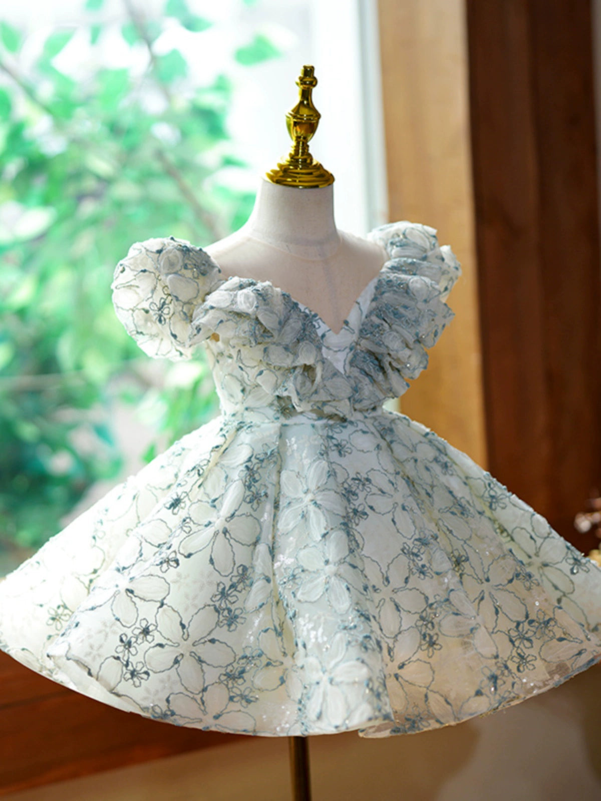 Princess Green Lace Back Zip Baptism Lace Tea Length Sleeveless Cap Sleeve Round Flower Girl Dress