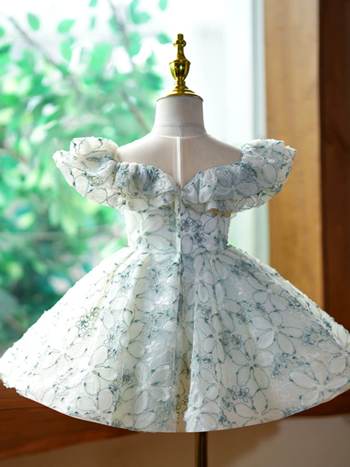 Princess Green Lace Back Zip Baptism Lace Tea Length Sleeveless Cap Sleeve Round Flower Girl Dress